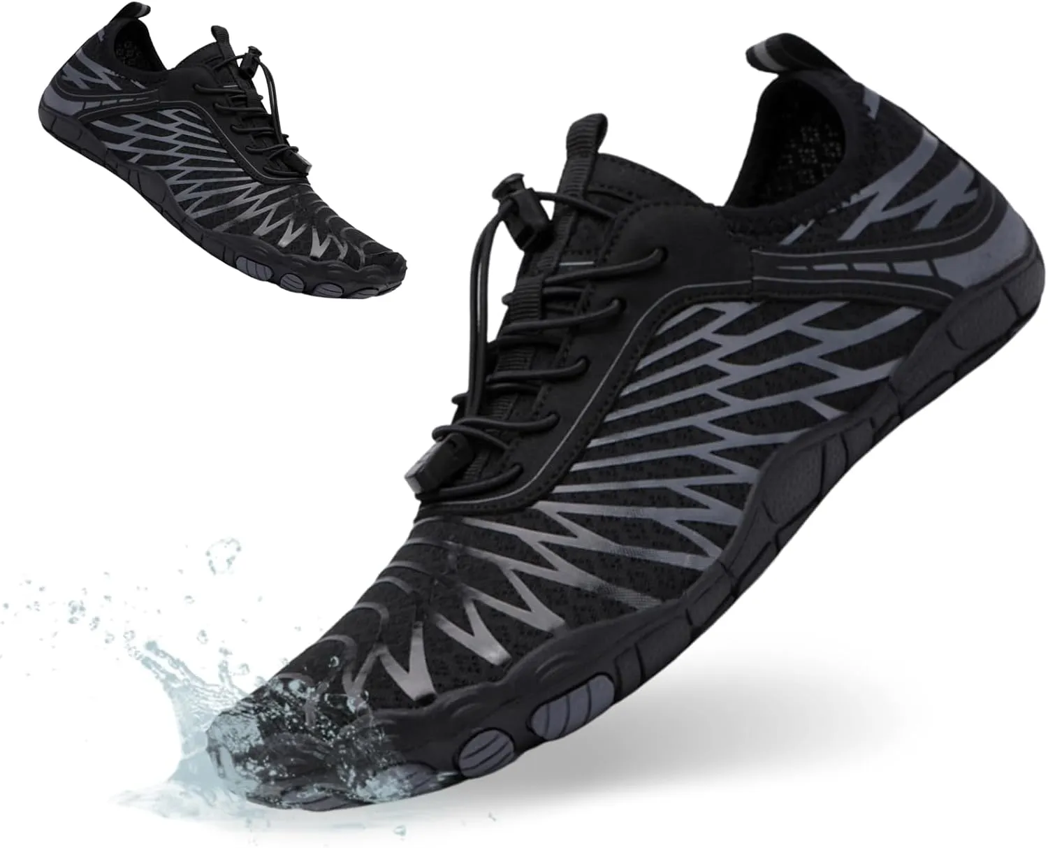 HiGropcore Water Shoes Men Women, Barefoot Wide Toe Box Beach Shoes, Quick Dry Breathable Swim Aqua Socks with Drainage