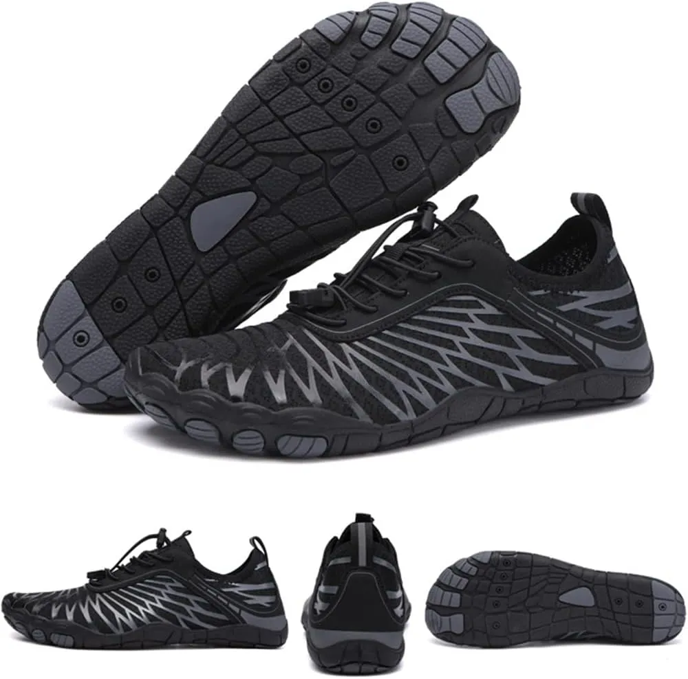 HiGropcore Water Shoes Men Women, Barefoot Wide Toe Box Beach Shoes, Quick Dry Breathable Swim Aqua Socks with Drainage