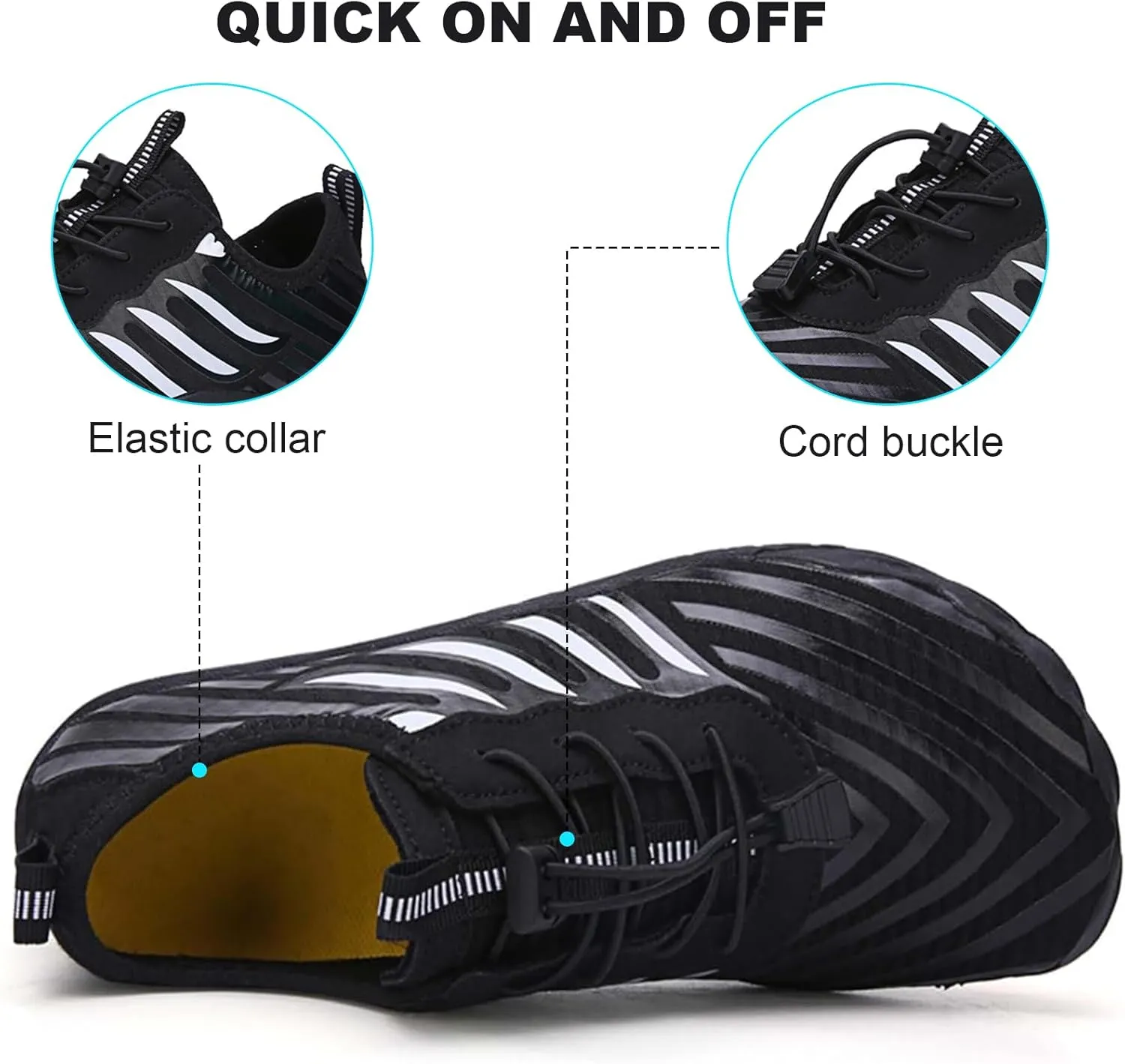 HiGropcore Water Shoes Men Women, Barefoot Wide Toe Box Beach Shoes, Quick Dry Breathable Swim Aqua Socks with Drainage