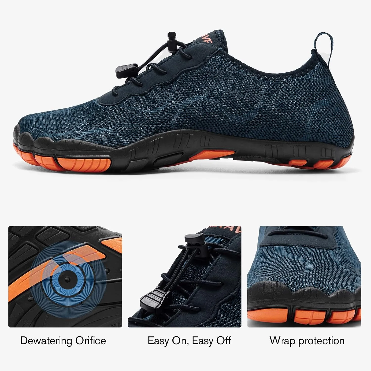 HIITAVE Men Barefoot Water Shoes Beach Aqua Socks Quick Dry for Outdoor Sport Hiking Swiming Surfing