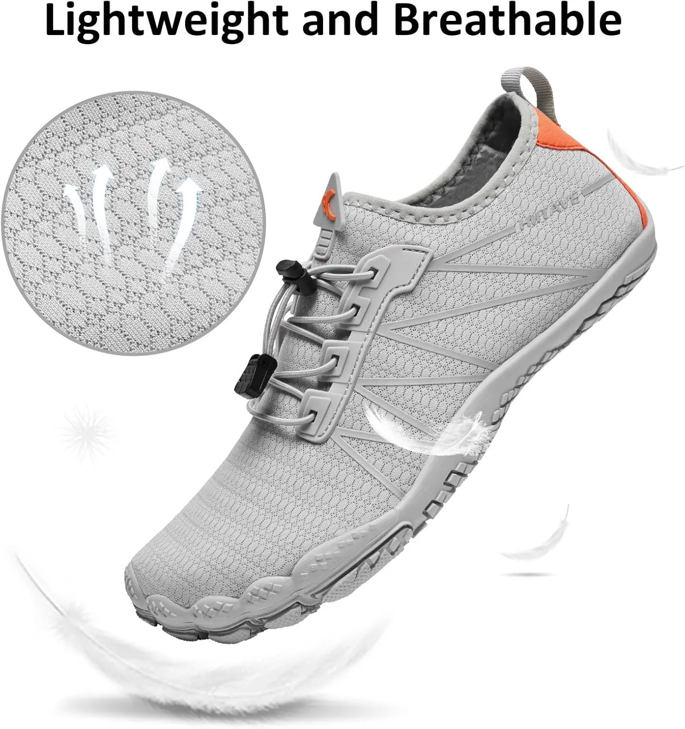 HIITAVE Men Barefoot Water Shoes Beach Aqua Socks Quick Dry for Outdoor Sport Hiking Swiming Surfing