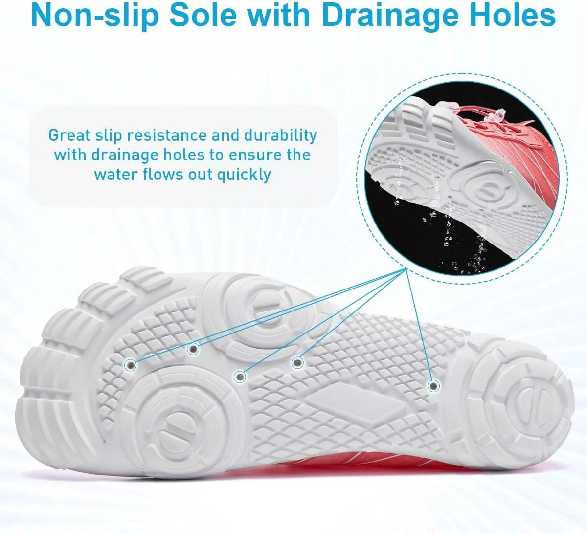 HIITAVE Water Shoes Non Slip Aqua Shoes Barefoot Quick Dry Lightweight with Beach River Swim Pool for Men Women Gradient Color…