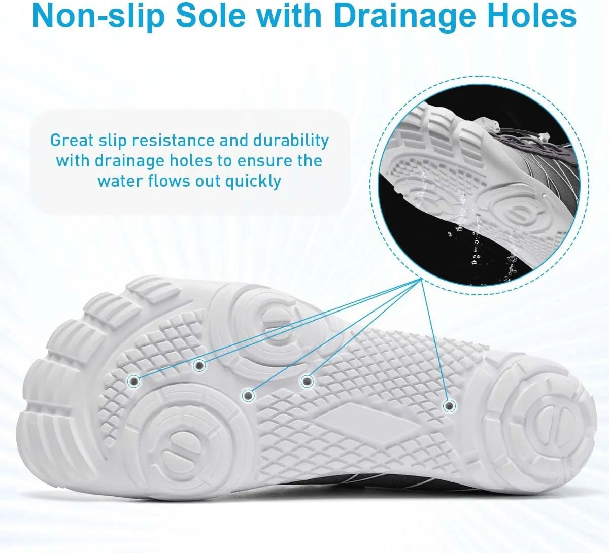 HIITAVE Water Shoes Non Slip Aqua Shoes Barefoot Quick Dry Lightweight with Beach River Swim Pool for Men Women Gradient Color…