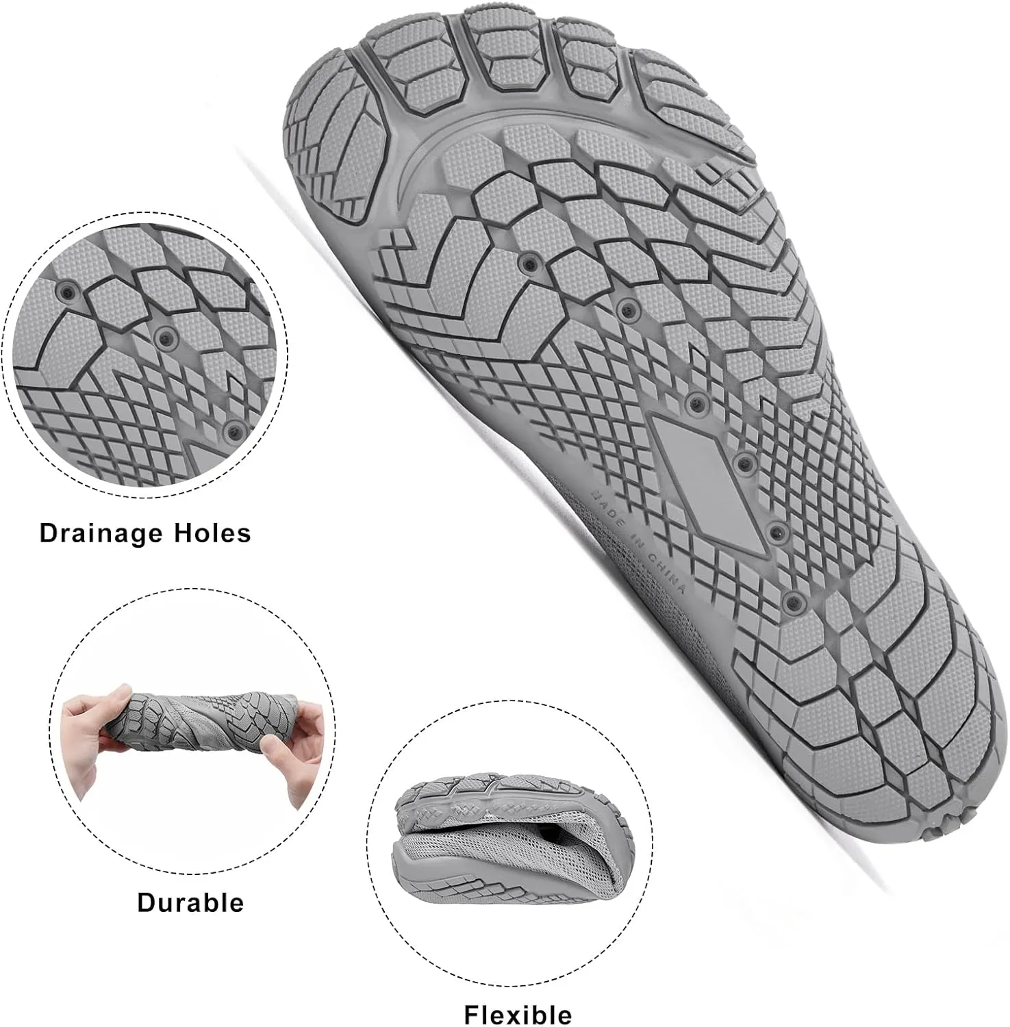 hiitave Womens Water Shoes Quick Dry Barefoot for Swim Diving Surf Aqua Sports Pool Beach Walking Yoga
