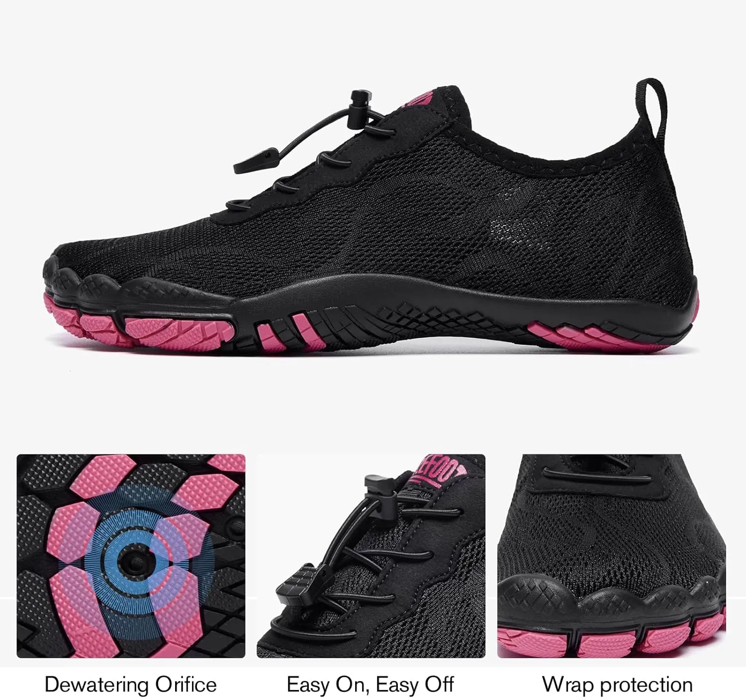 hiitave Womens Water Shoes Quick Dry Barefoot for Swim Diving Surf Aqua Sports Pool Beach Walking Yoga