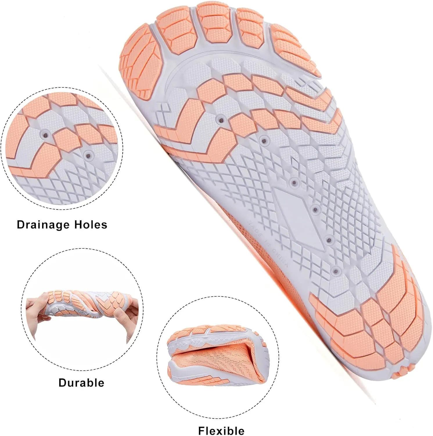 hiitave Womens Water Shoes Quick Dry Barefoot for Swim Diving Surf Aqua Sports Pool Beach Walking Yoga