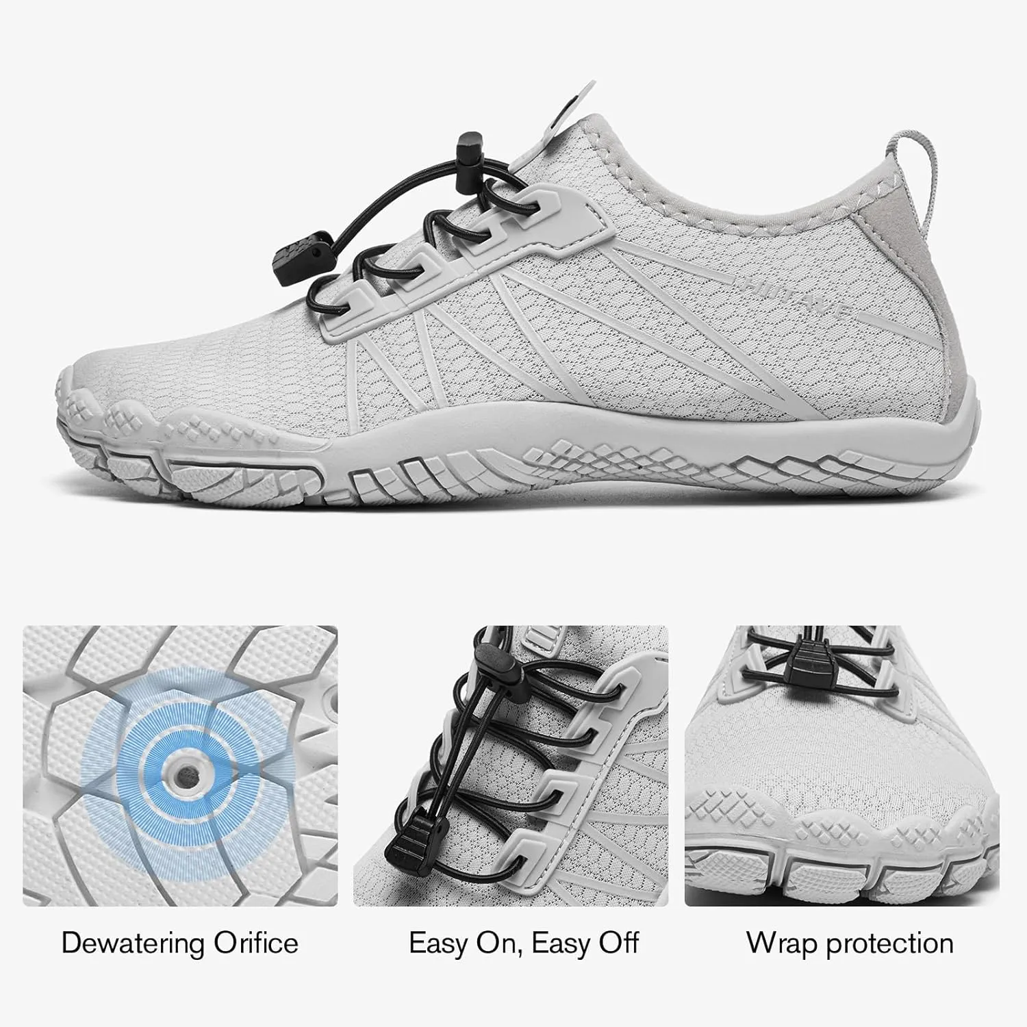 hiitave Womens Water Shoes Quick Dry Barefoot for Swim Diving Surf Aqua Sports Pool Beach Walking Yoga