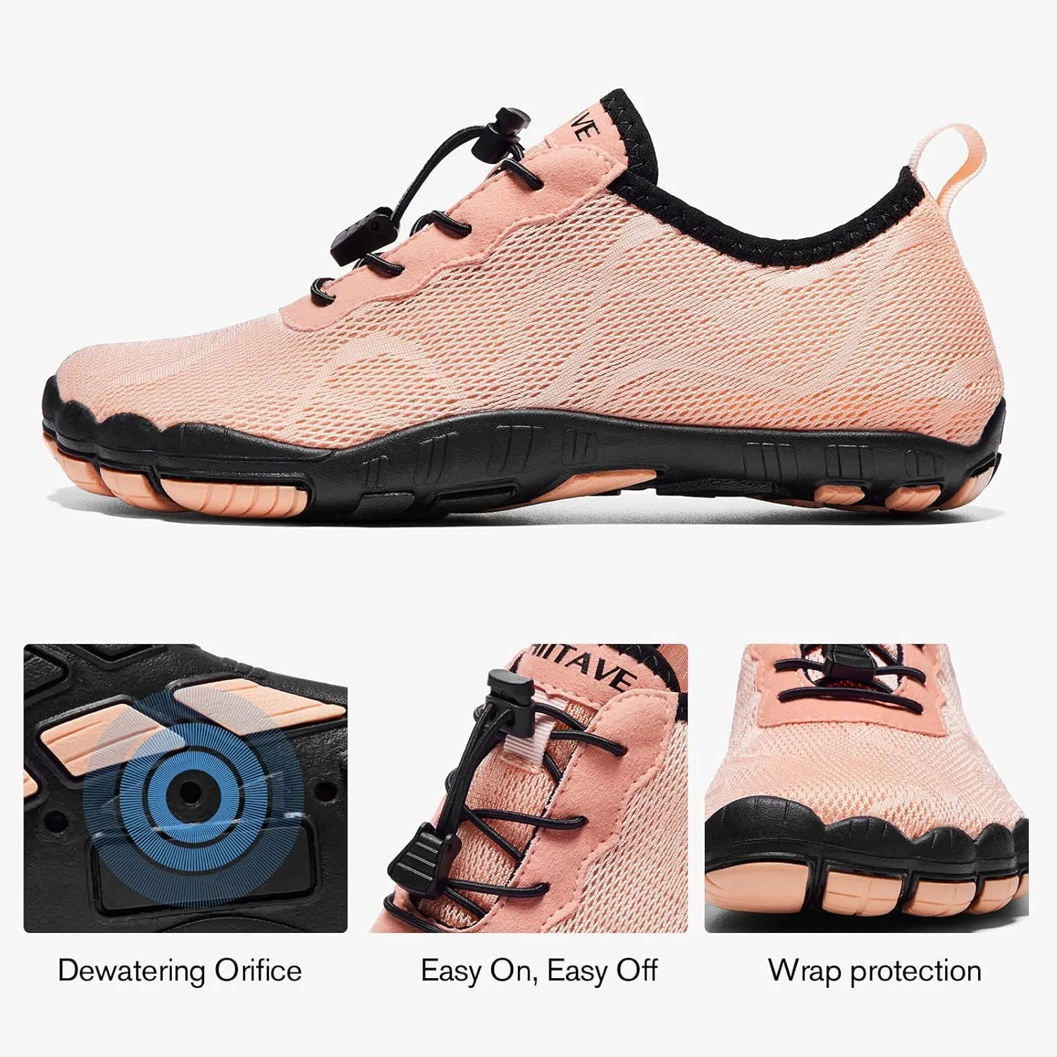 hiitave Womens Water Shoes Quick Dry Barefoot for Swim Diving Surf Aqua Sports Pool Beach Walking Yoga
