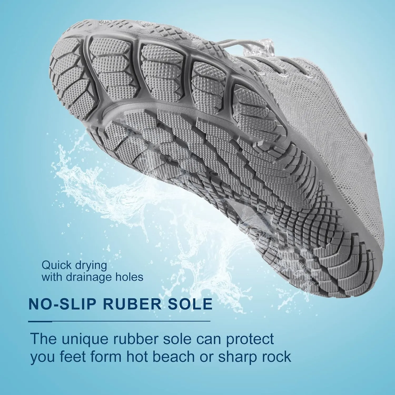 hiitave Womens Water Shoes Quick Dry Barefoot for Swim Diving Surf Aqua Sports Pool Beach Walking Yoga