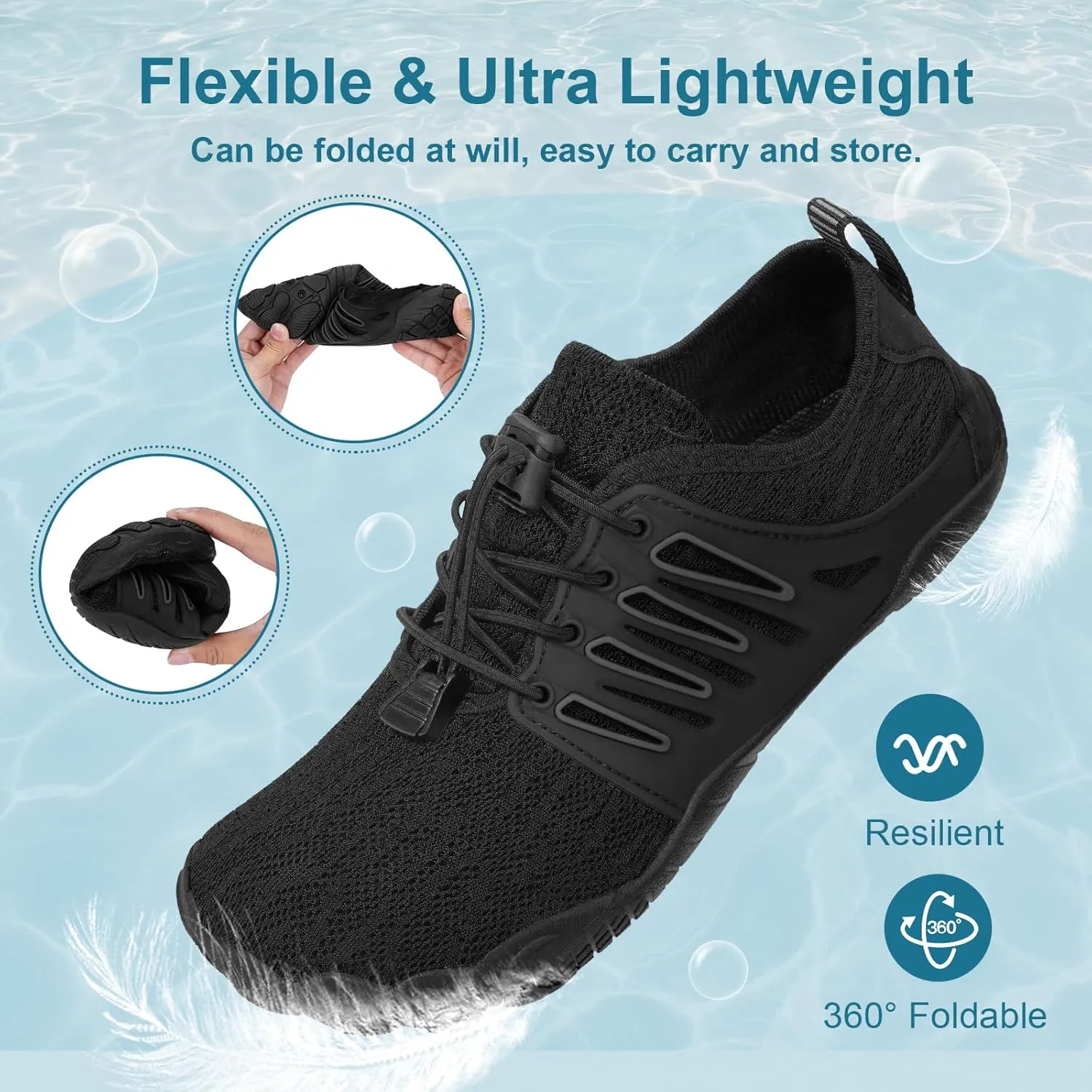 Hike Barefoot Water Shoes for Women Men Footwear, Quick Dry Wide Toe Box Pro Beach Swim Athletic Sports Shoes, Non-Slip Lightweight Aqua Shoe for Pool Hiking Walking Kayaking Diving Surfing