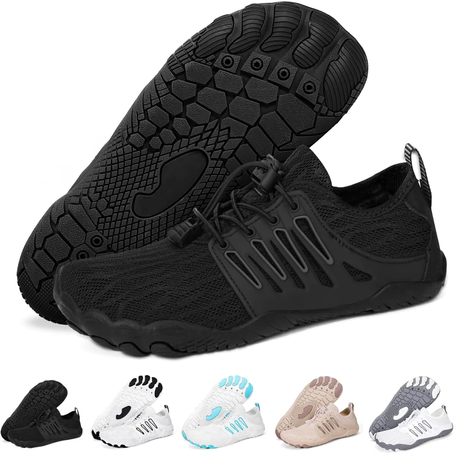 Hike Barefoot Water Shoes for Women Men Footwear, Quick Dry Wide Toe Box Pro Beach Swim Athletic Sports Shoes, Non-Slip Lightweight Aqua Shoe for Pool Hiking Walking Kayaking Diving Surfing