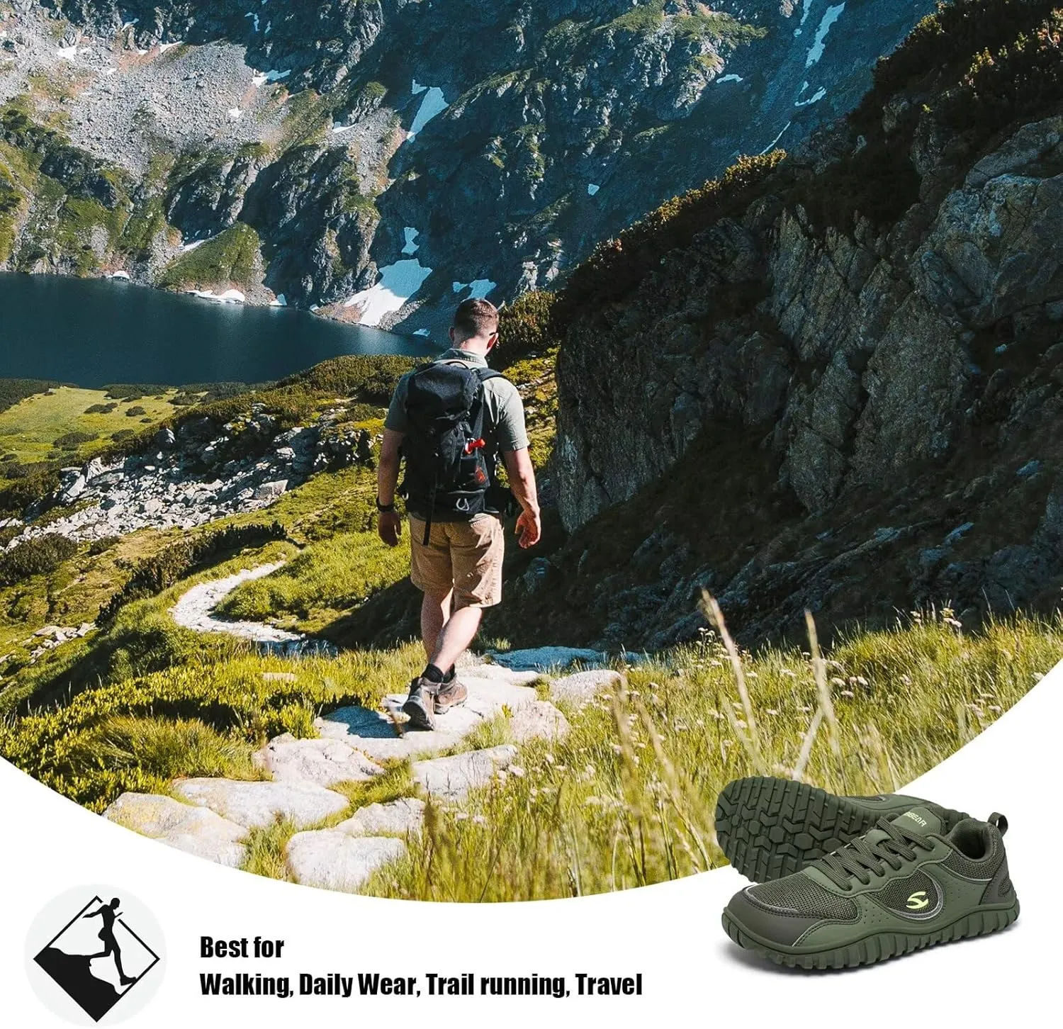 HOBIBEAR Mens Barefoot Shoes | Wide Toe Box | Comfortable Trail Running Sneaker