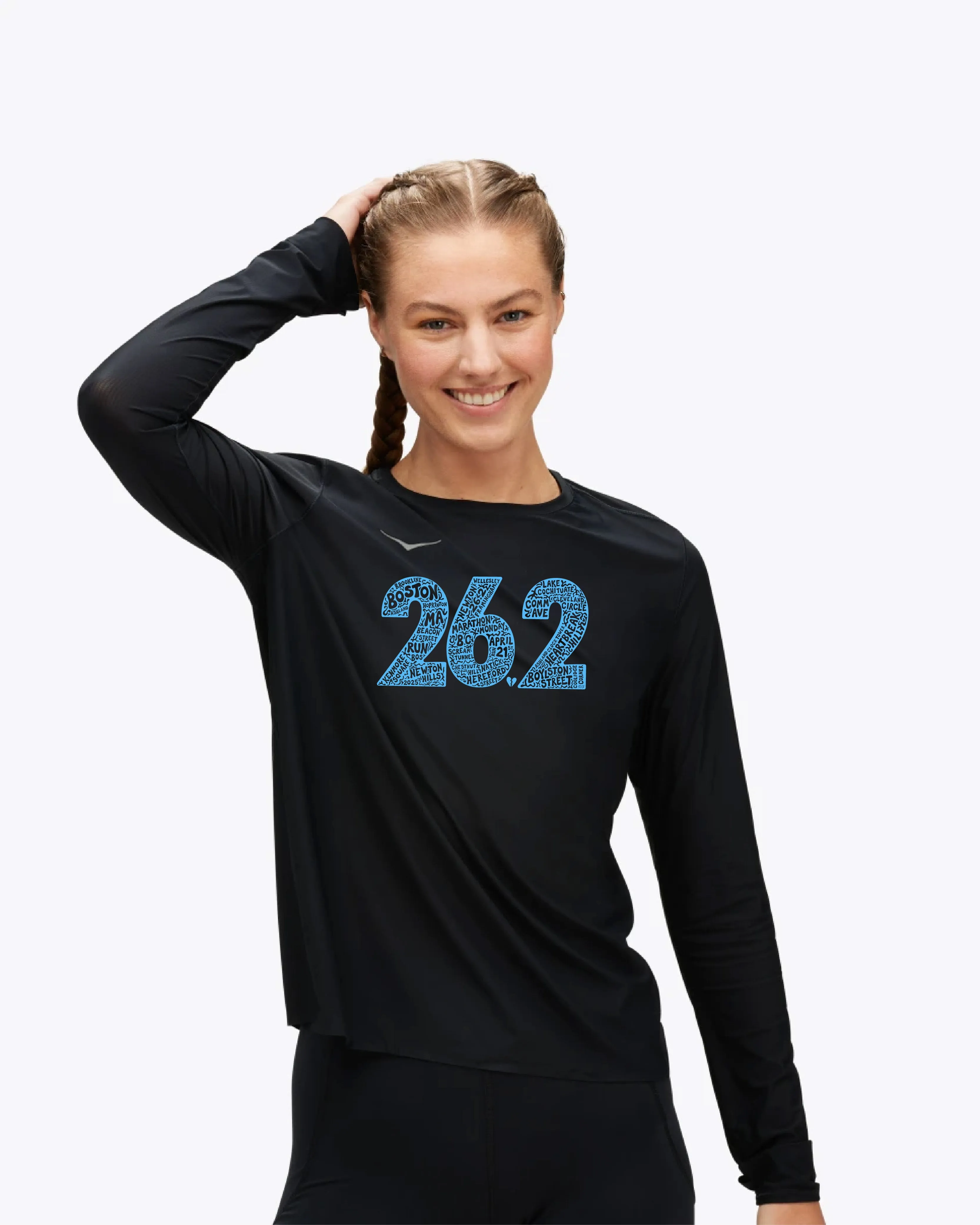 Hoka Boston 26.2 Women's Airolite Run Long Sleeve Black (1151083_BLK) (HBM-05)