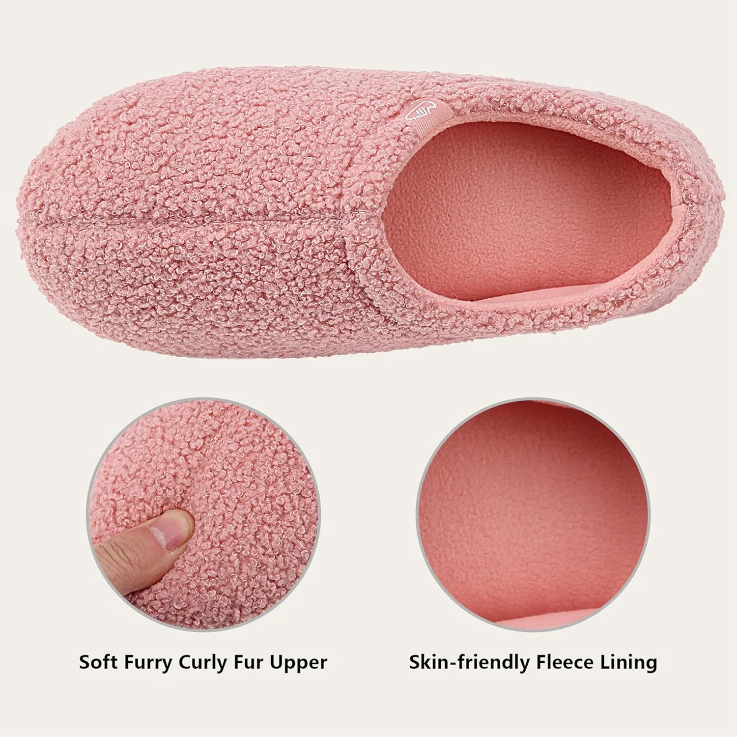Home Slipper Memory Foam Slippers for Women Curly Fuzzy Bedroom House Shoes Non-slip Indoor Slipper Booties