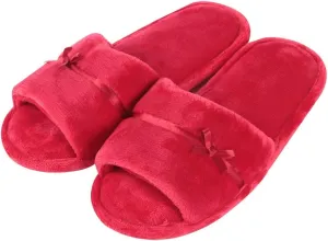 Home Slipper Open Toe Slippers Womens Soft Fuzzy Flannel Memory Foam Non-Slip Indoor Slippers