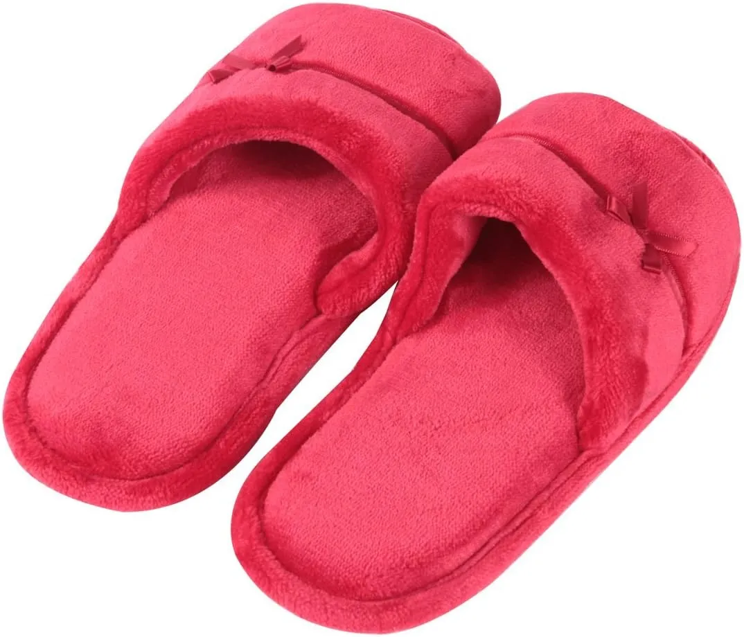 Home Slipper Open Toe Slippers Womens Soft Fuzzy Flannel Memory Foam Non-Slip Indoor Slippers