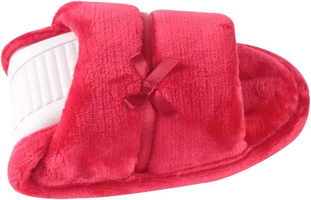Home Slipper Open Toe Slippers Womens Soft Fuzzy Flannel Memory Foam Non-Slip Indoor Slippers