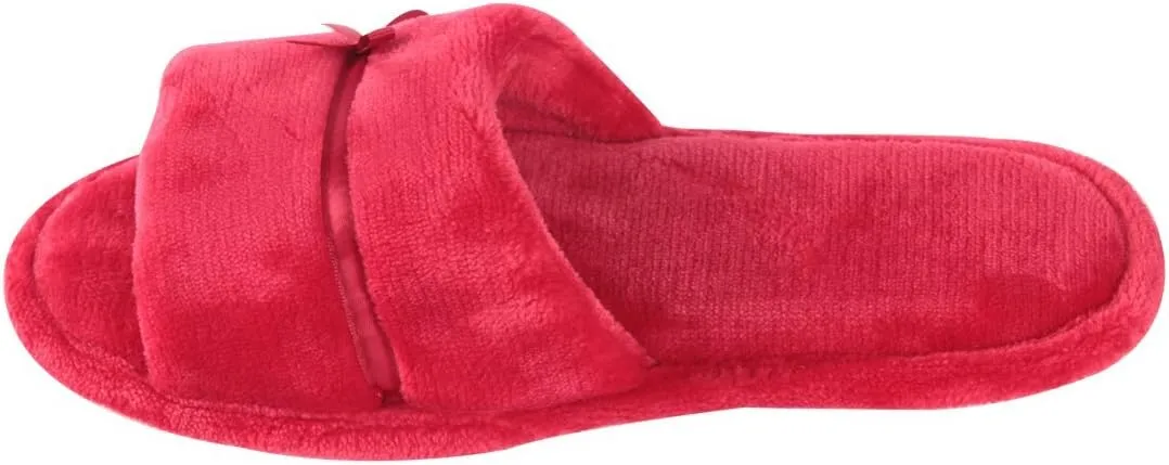 Home Slipper Open Toe Slippers Womens Soft Fuzzy Flannel Memory Foam Non-Slip Indoor Slippers