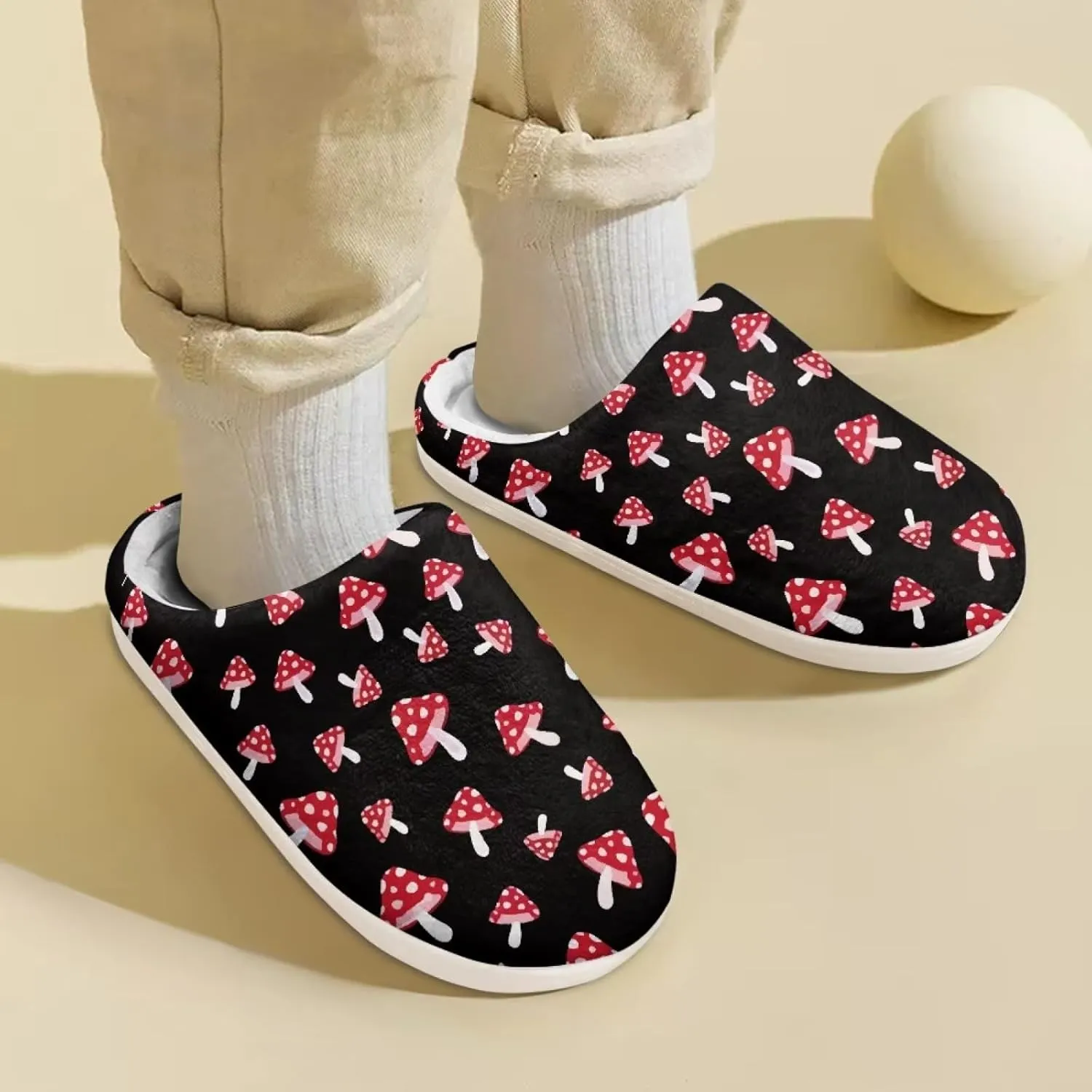 Home Slippers for Girls Boys, House Slippers Anti-Slip Winter Indoor Shoes Soft Plush Warm Preppy Slipper