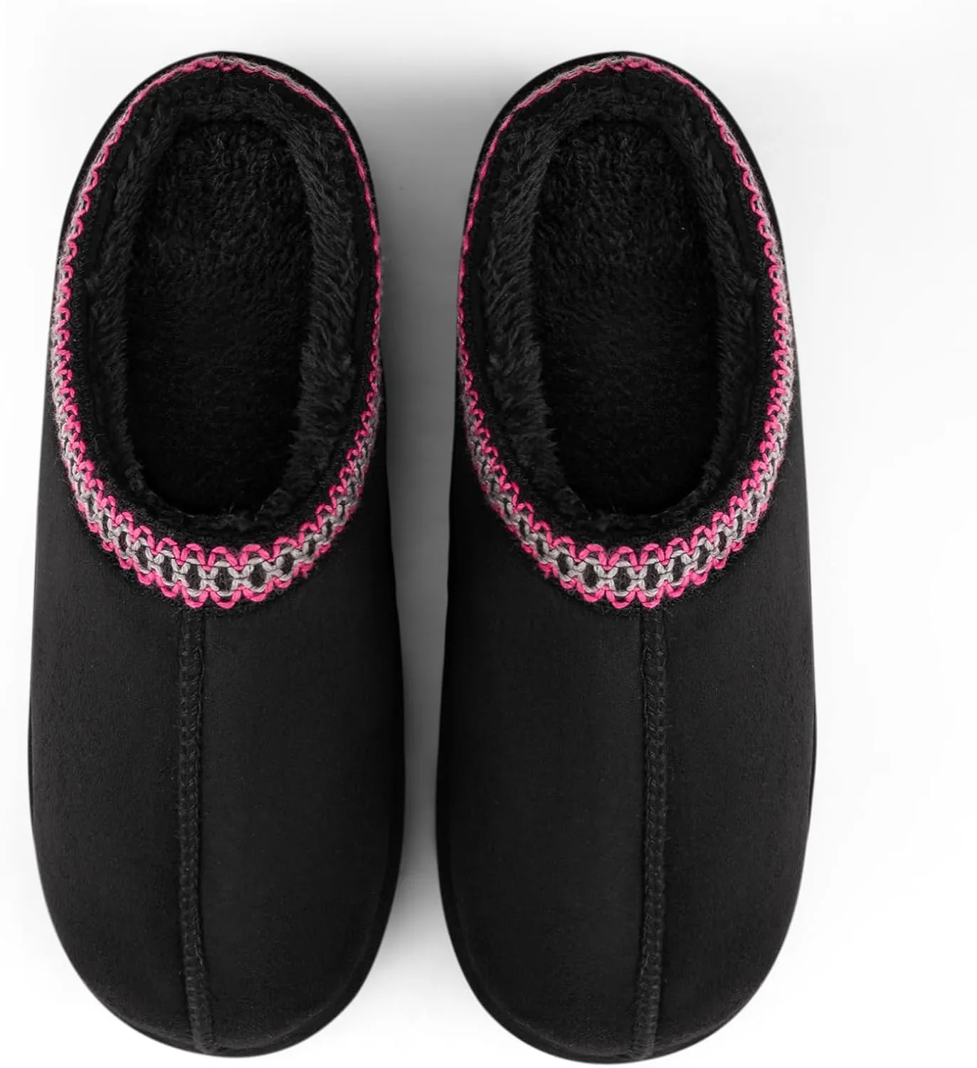Homitem House Bedroom Slippers for Women Platform Shoes Indoor and Outdoor with Fuzzy Lining Hard Sole Memory Foam Slip on