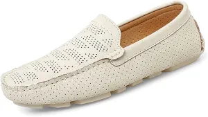 HOOENG Driving Moccasins Smoking Loafer for Men Breathable Lightweight Moccasins Shoes Lightweight Flexible Flat Heel Casual Slip On