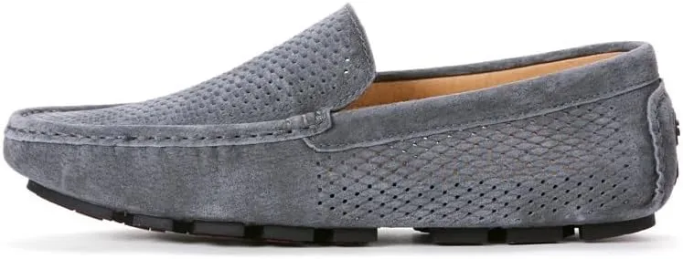 HOOENG Men's Loafers Hollow Out Breathable Driving Style Loafer Suede Vamp Flat Heel Lightweight Comfortable Fashion Classic Slip-ons (Color : Grey, Size : 7)