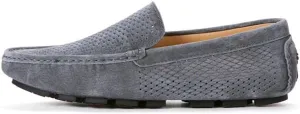 HOOENG Men's Loafers Hollow Out Breathable Driving Style Loafer Suede Vamp Flat Heel Lightweight Comfortable Fashion Classic Slip-ons (Color : Grey, Size : 9)