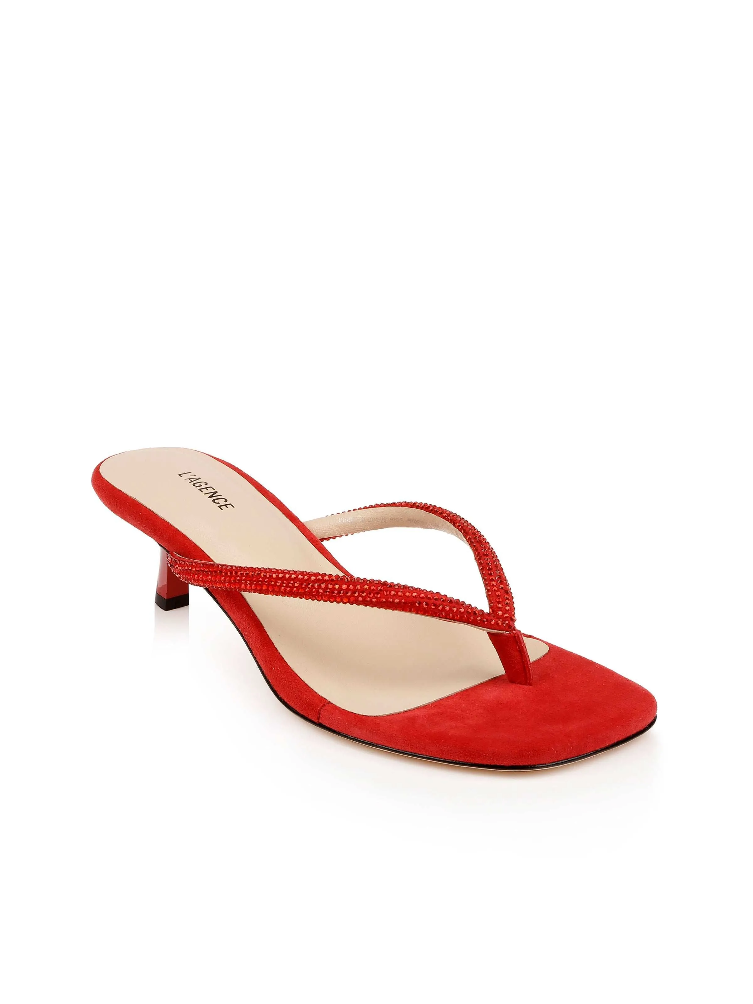 Hortense Crystal-Strap Kitten Heel