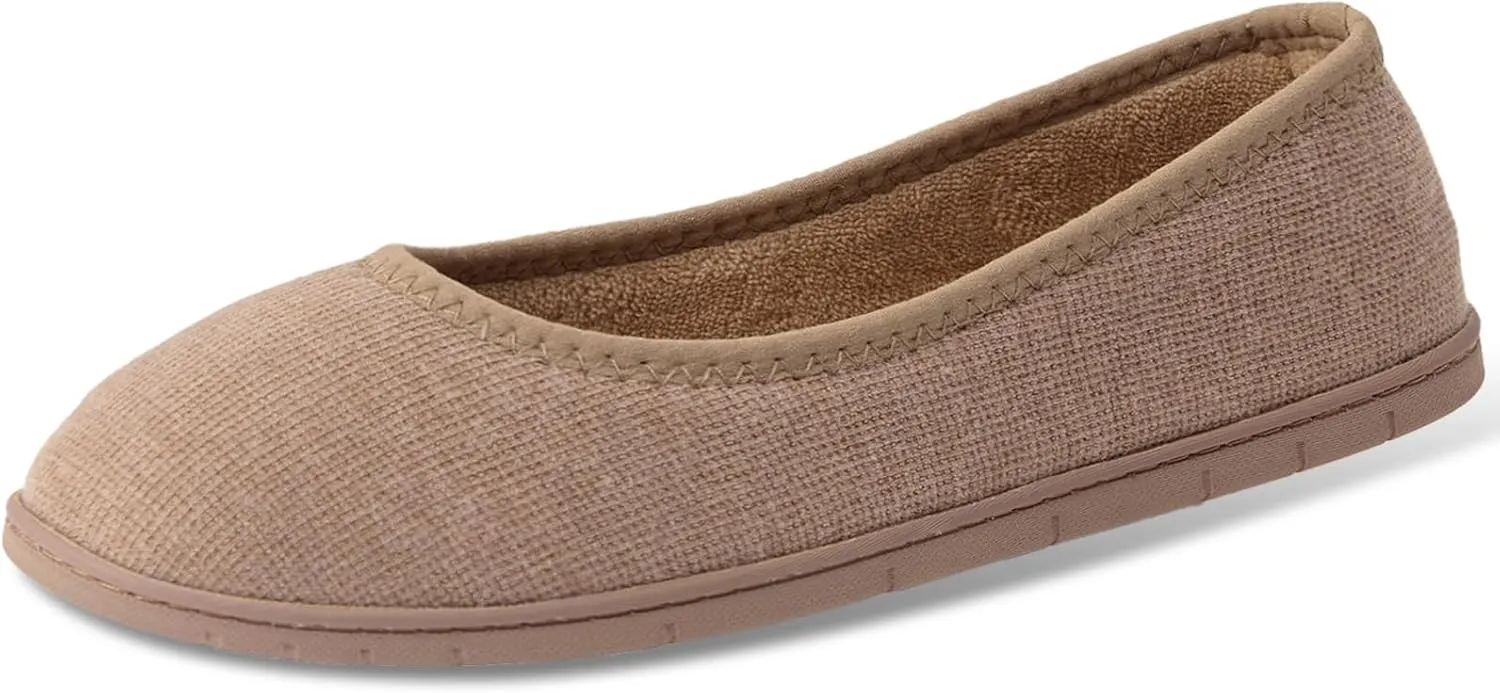 House Shoes for Women Comfy Memory Foam Loafer Slippers for Ladies Non-slip Sole for Comfort Ballet Flat with Closed Back Indoor and Outdoor for All Season Wear Black LightGrey Beige US6-US11