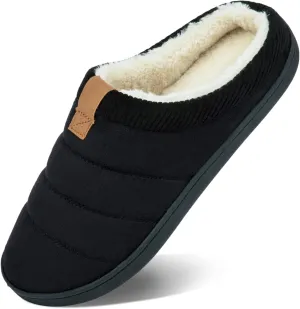 House Slippers for Men Memory Foam Indoor Slippers With Fuzzy Lining Bedroom Slip on