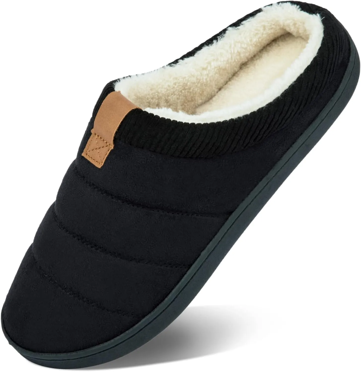 House Slippers for Men Memory Foam Indoor Slippers With Fuzzy Lining Bedroom Slip on