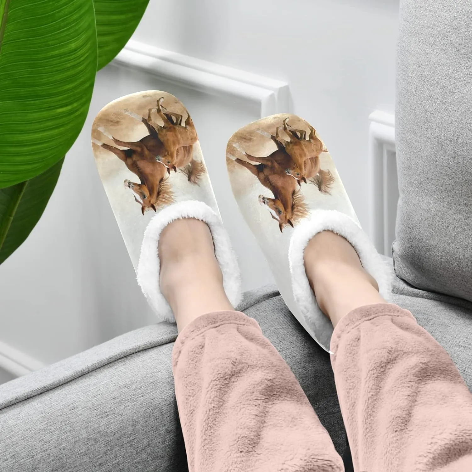 House Slippers Fuzzy Memory Foam Soft Slipper Socks for Woman Men
