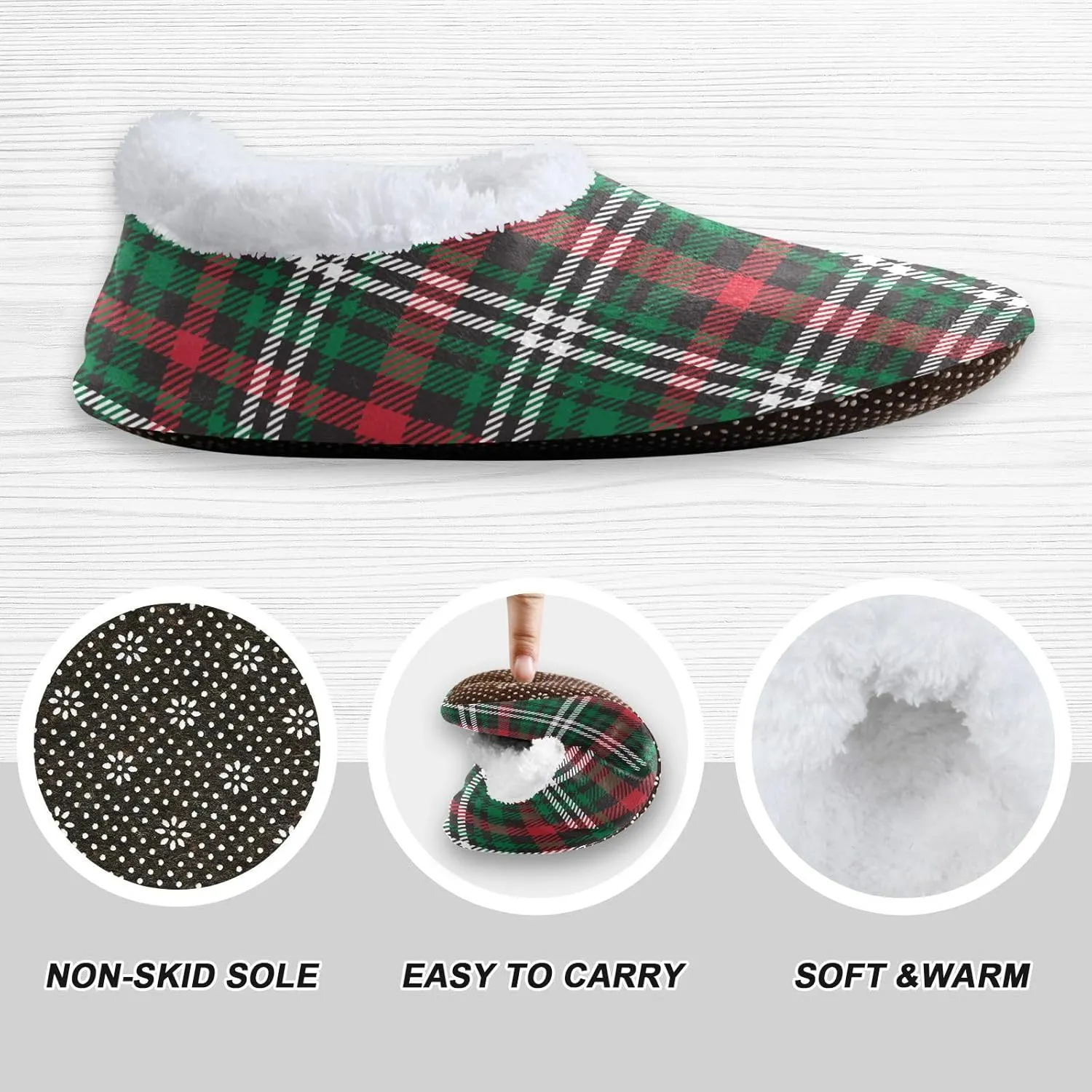 House Slippers Fuzzy Memory Foam Soft Slipper Socks for Woman Men