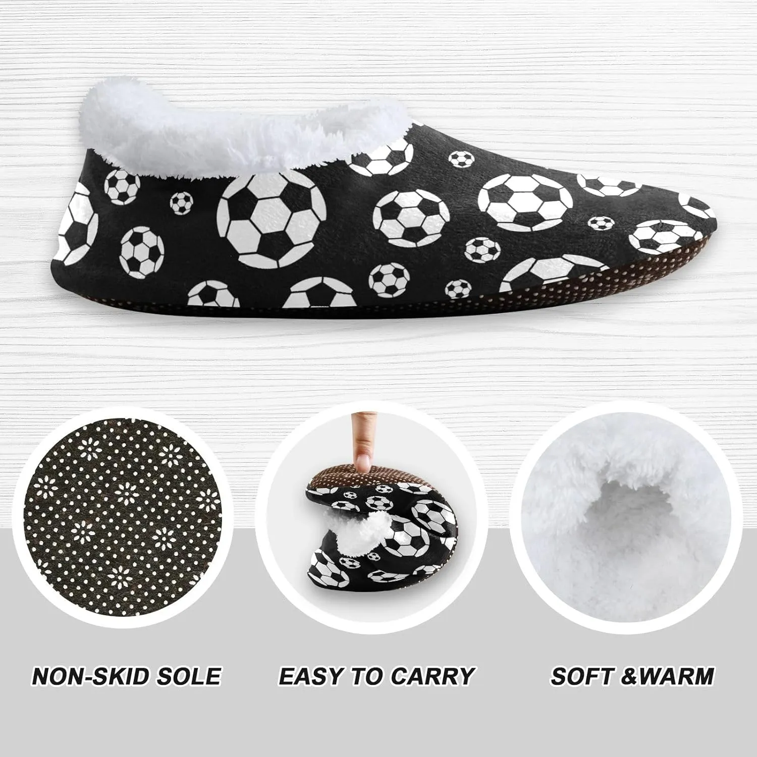 House Slippers Fuzzy Memory Foam Soft Slipper Socks for Woman Men
