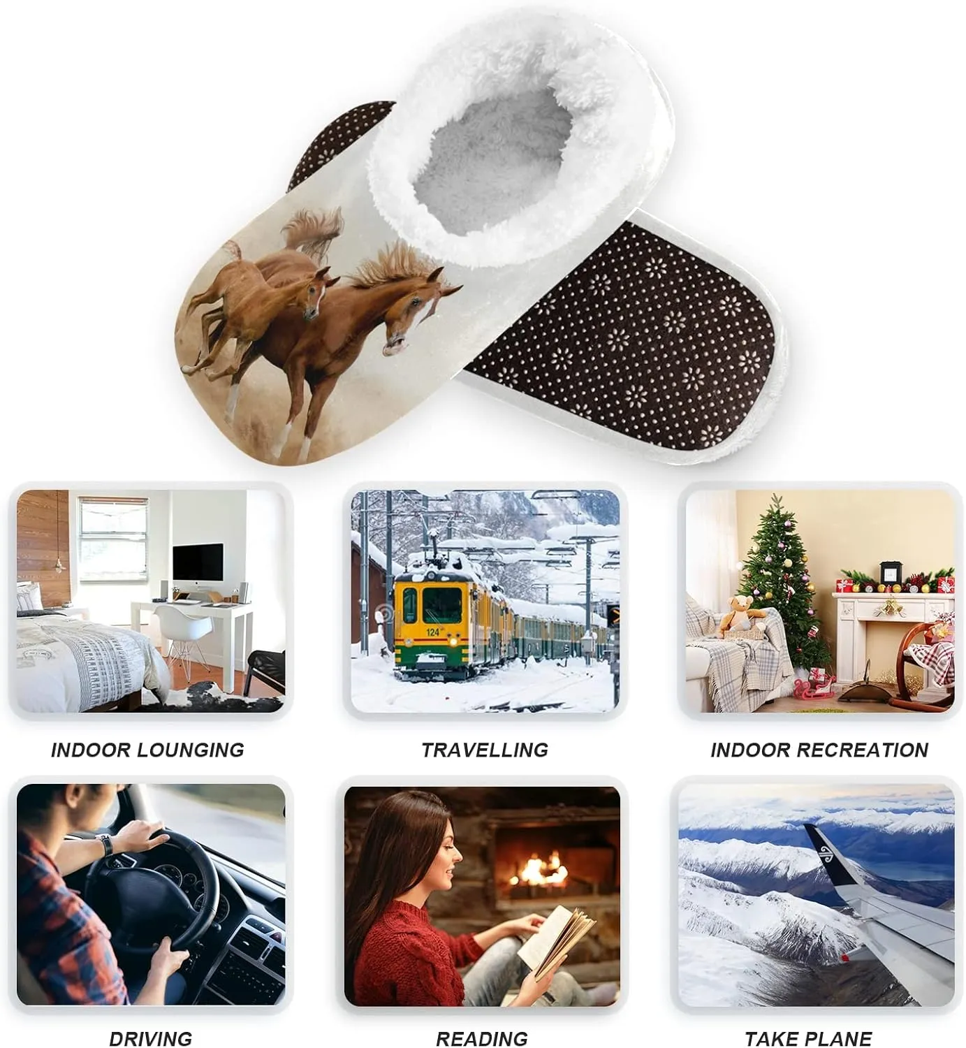 House Slippers Fuzzy Memory Foam Soft Slipper Socks for Woman Men