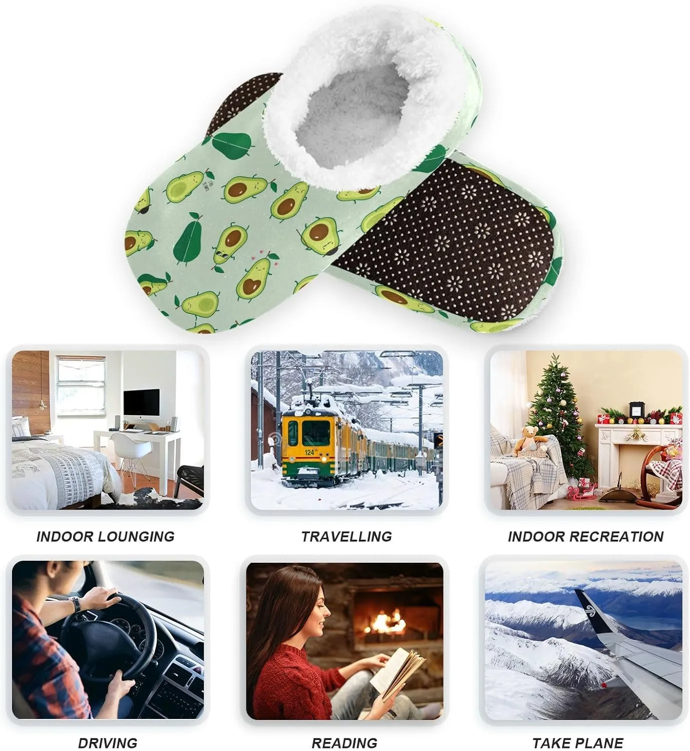 House Slippers Fuzzy Memory Foam Soft Slipper Socks for Woman Men