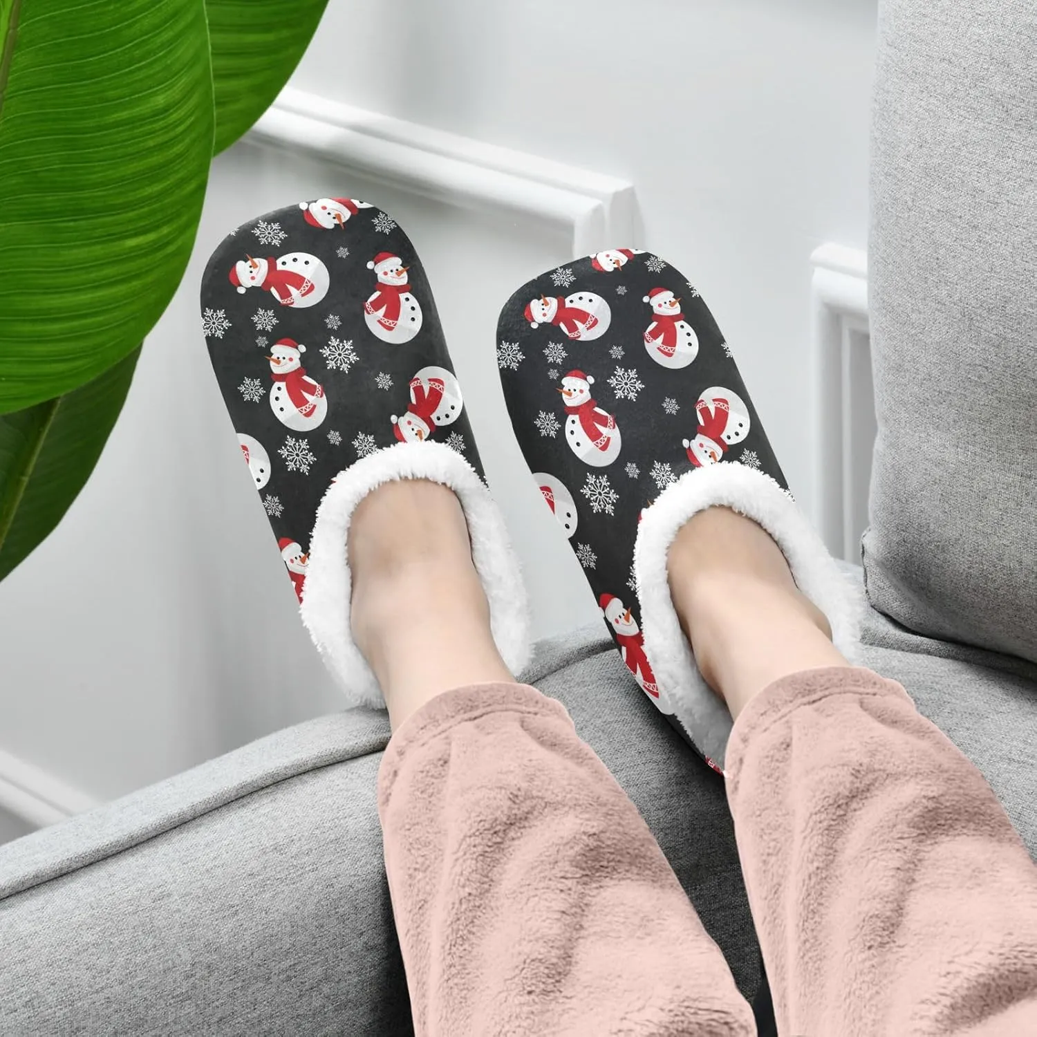 House Slippers Fuzzy Memory Foam Soft Slipper Socks for Woman Men