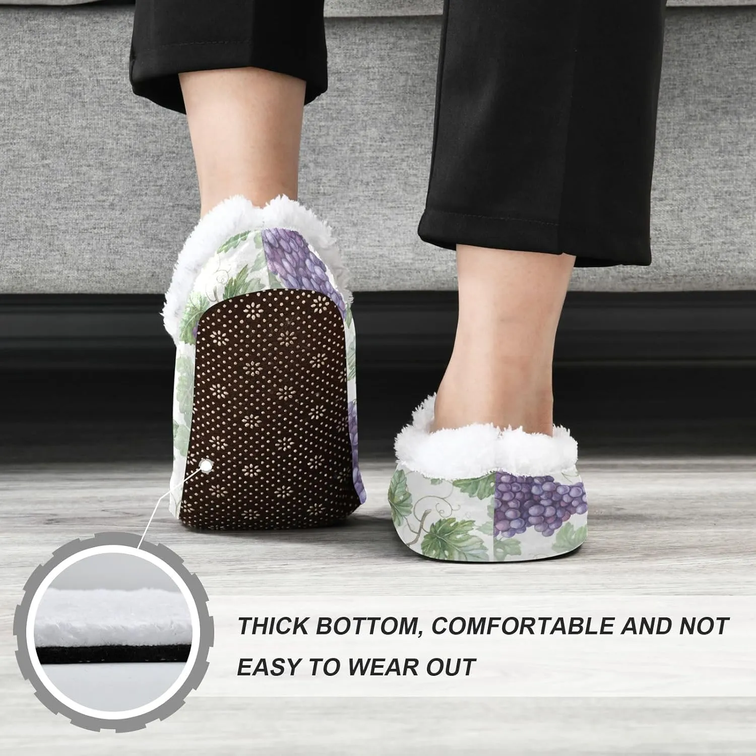 House Slippers Fuzzy Memory Foam Soft Slipper Socks for Woman Men