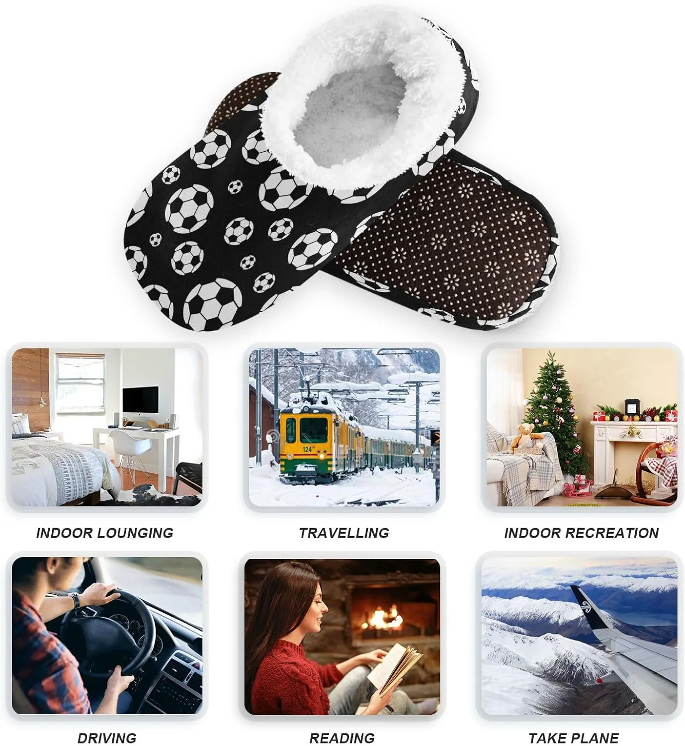 House Slippers Fuzzy Memory Foam Soft Slipper Socks for Woman Men