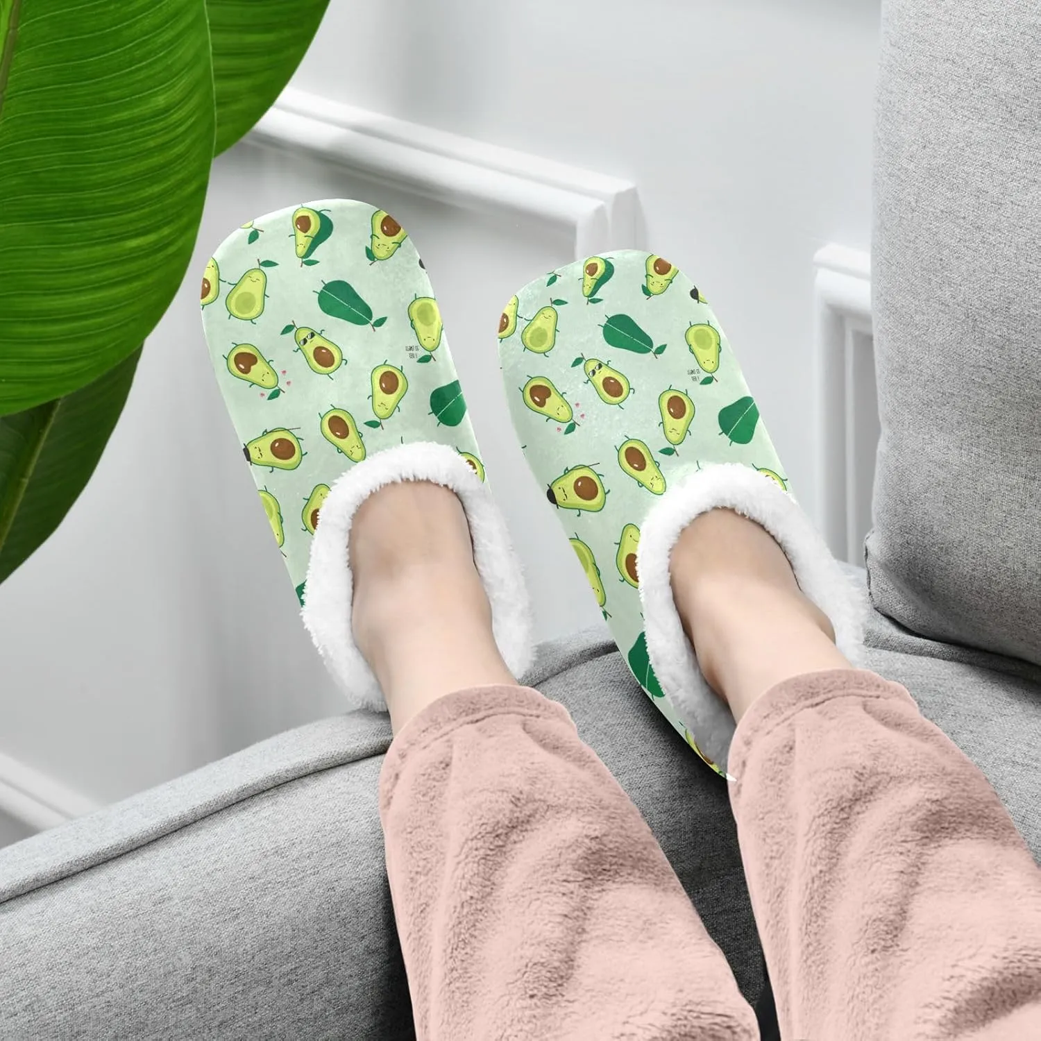 House Slippers Fuzzy Memory Foam Soft Slipper Socks for Woman Men