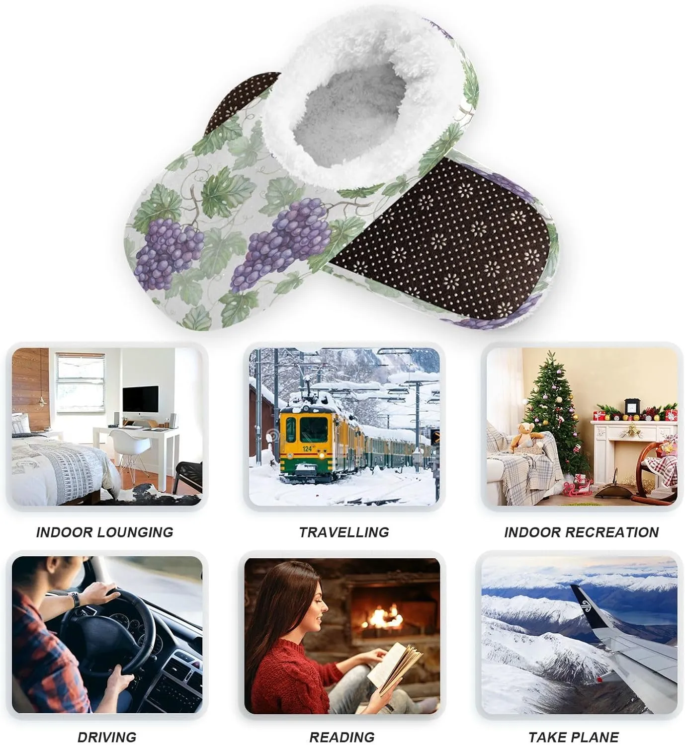 House Slippers Fuzzy Memory Foam Soft Slipper Socks for Woman Men
