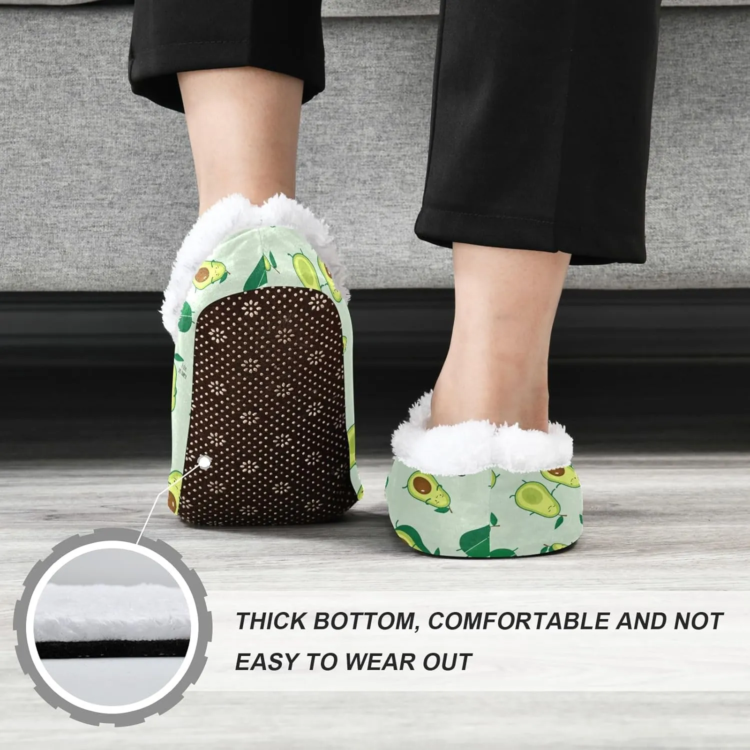 House Slippers Fuzzy Memory Foam Soft Slipper Socks for Woman Men