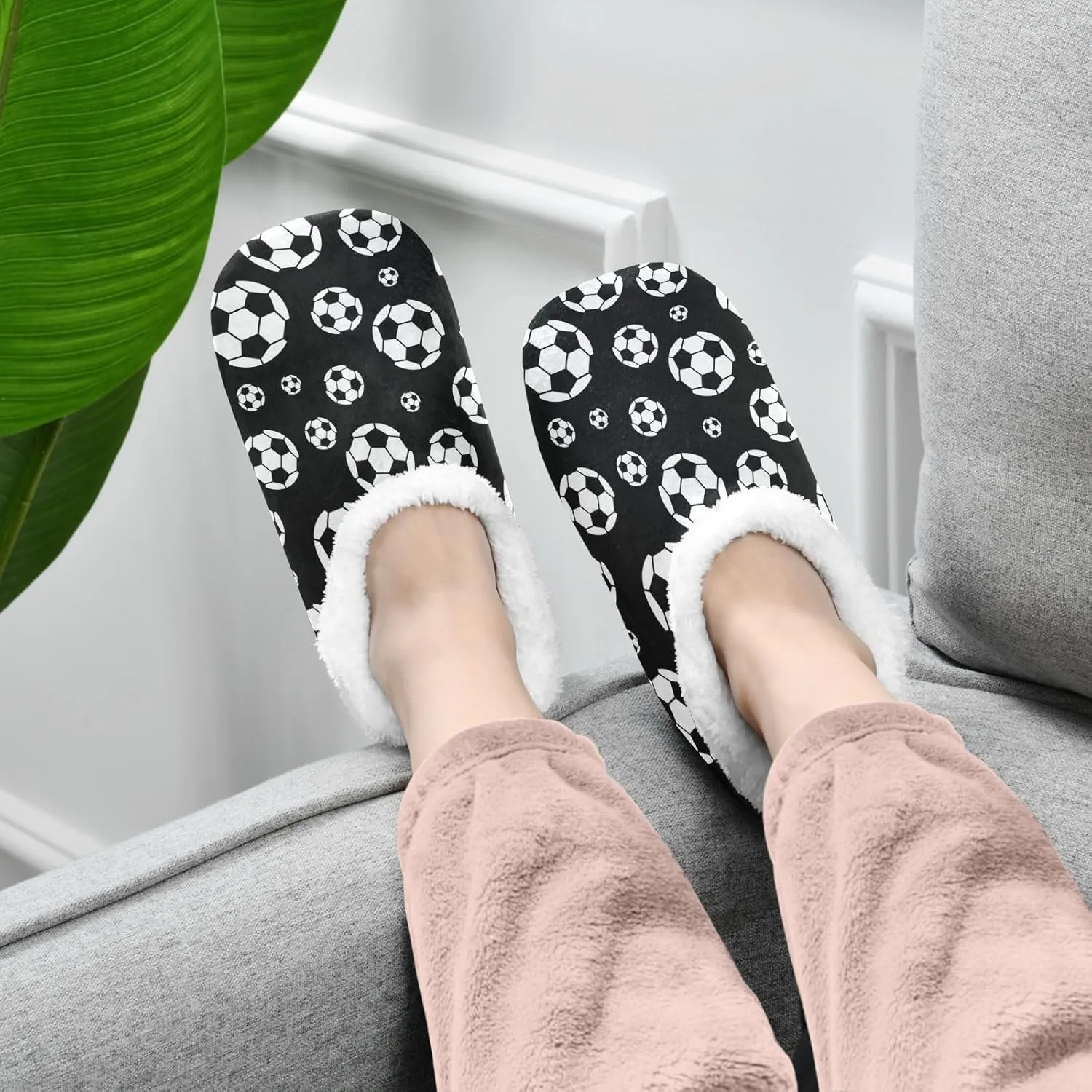 House Slippers Fuzzy Memory Foam Soft Slipper Socks for Woman Men