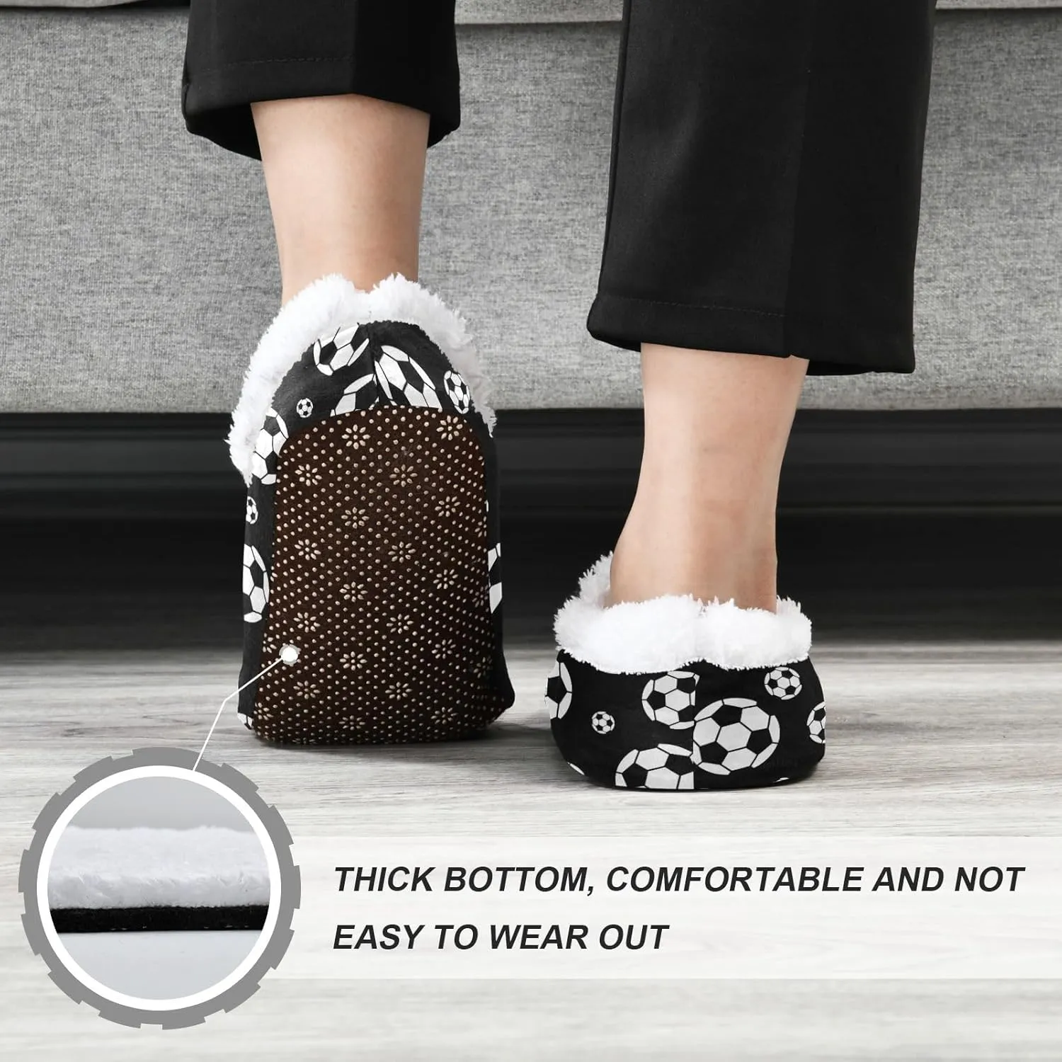 House Slippers Fuzzy Memory Foam Soft Slipper Socks for Woman Men