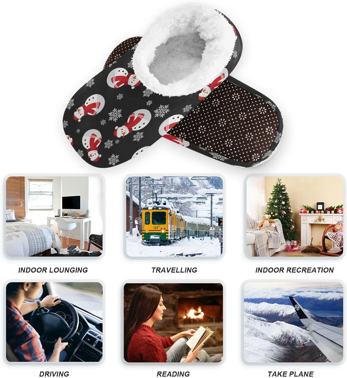 House Slippers Fuzzy Memory Foam Soft Slipper Socks for Woman Men