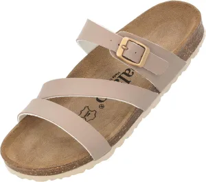 Ikaria Women's Mules - Extra Comfortable Sandals - Fashionable Slippers with Natural Cork - Made in EU - Sandals with Sole Made of Finest Natural Leather