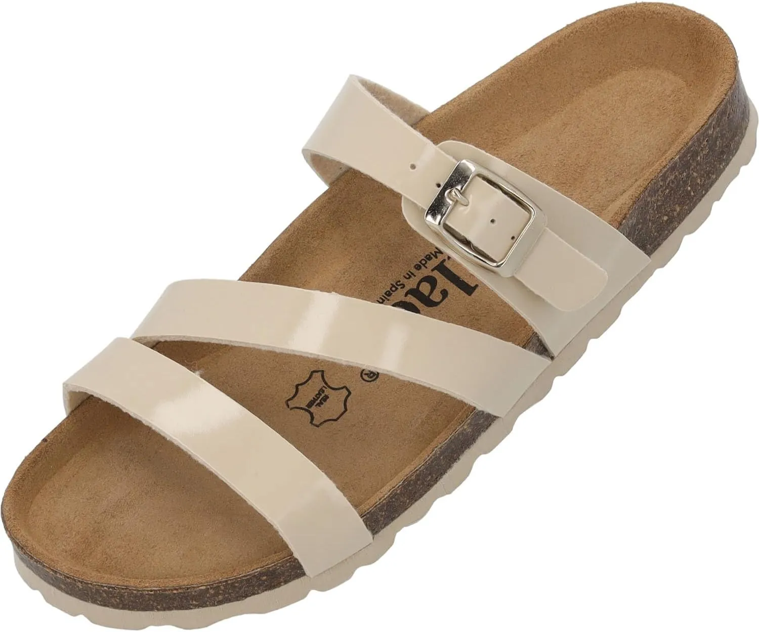 Ikaria Women's Mules - Extra Comfortable Sandals - Fashionable Slippers with Natural Cork - Made in EU - Sandals with Sole Made of Finest Natural Leather