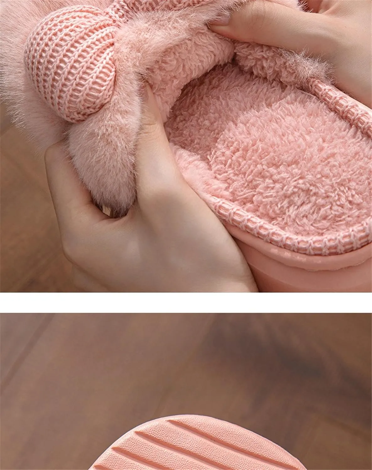 Indoor/Outdoor Slippers - Men's & Women's Cute Knitted Butterfly Plush Bow Design Slippers