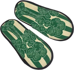 Irish American Flag Women's Fuzzy Slippers Slip-on Slipper Soft Comfy Bedroom Slippers Non-slip House Shoes Medium