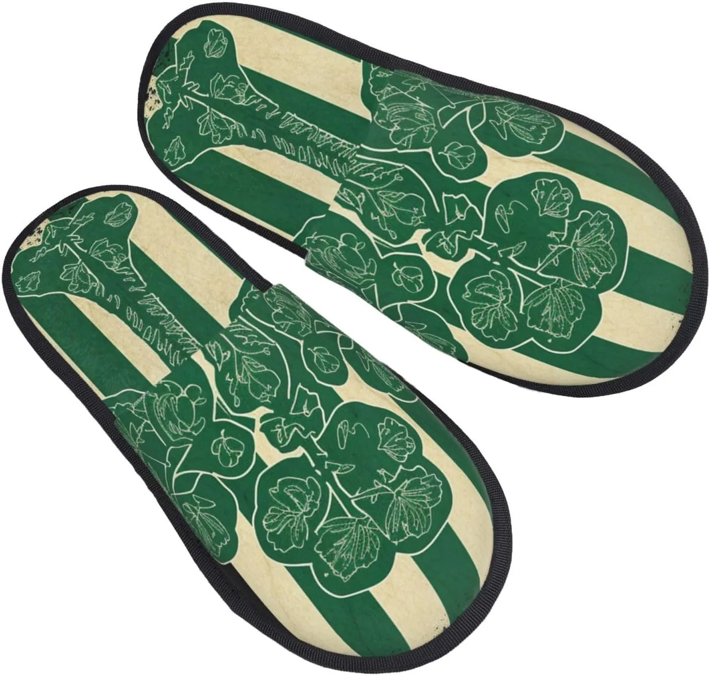 Irish American Flag Women's Fuzzy Slippers Slip-on Slipper Soft Comfy Bedroom Slippers Non-slip House Shoes Medium